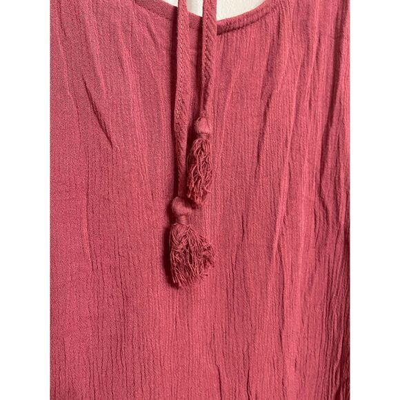 LUQ Orange Eyelet Floral Lace Fall Tank Top Tie Back Large - Picture 8 of 8